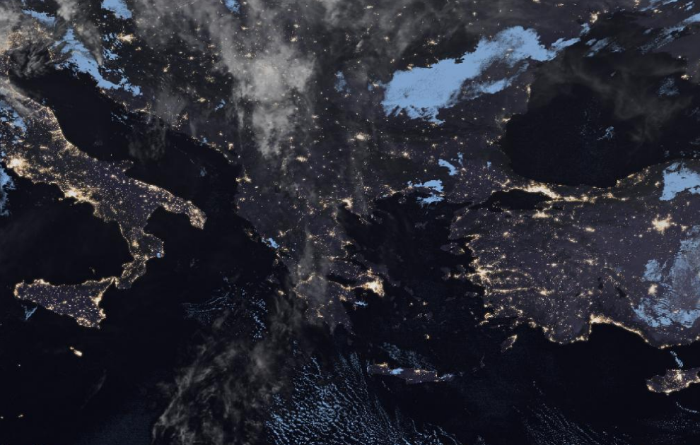 Τελευταία δορυφορική εικόνα νεφοκάλυψης