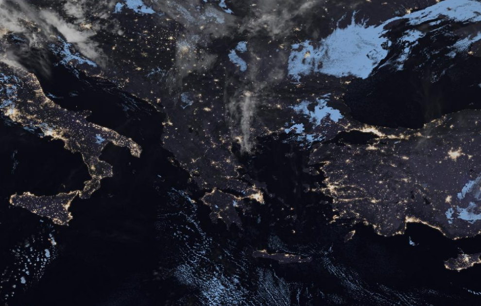 Τελευταία δορυφορική εικόνα νεφοκάλυψης