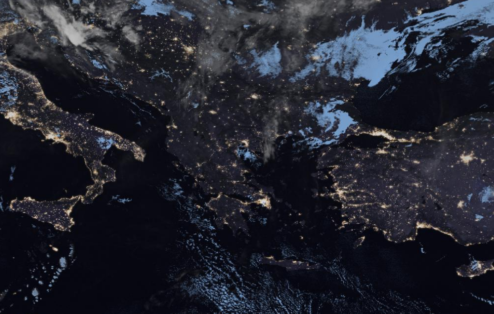 Τελευταία δορυφορική εικόνα νεφοκάλυψης