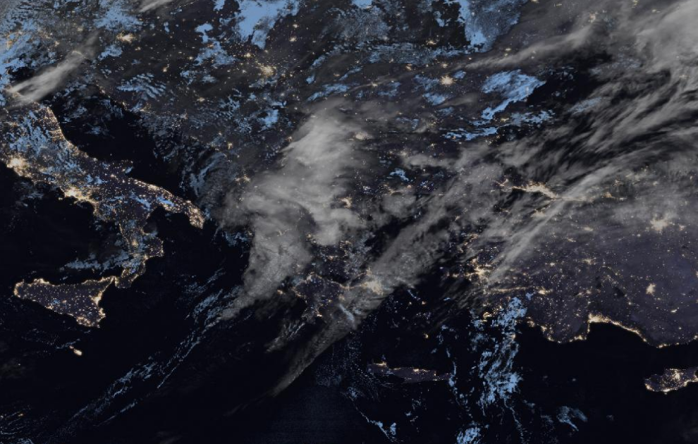 Τελευταία δορυφορική εικόνα νεφοκάλυψης