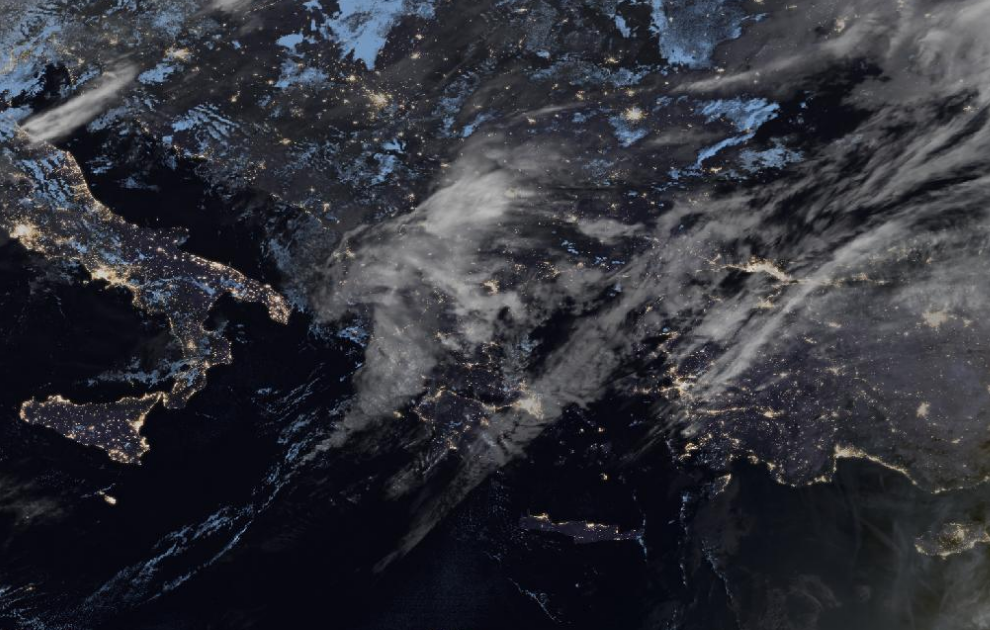 Τελευταία δορυφορική εικόνα νεφοκάλυψης