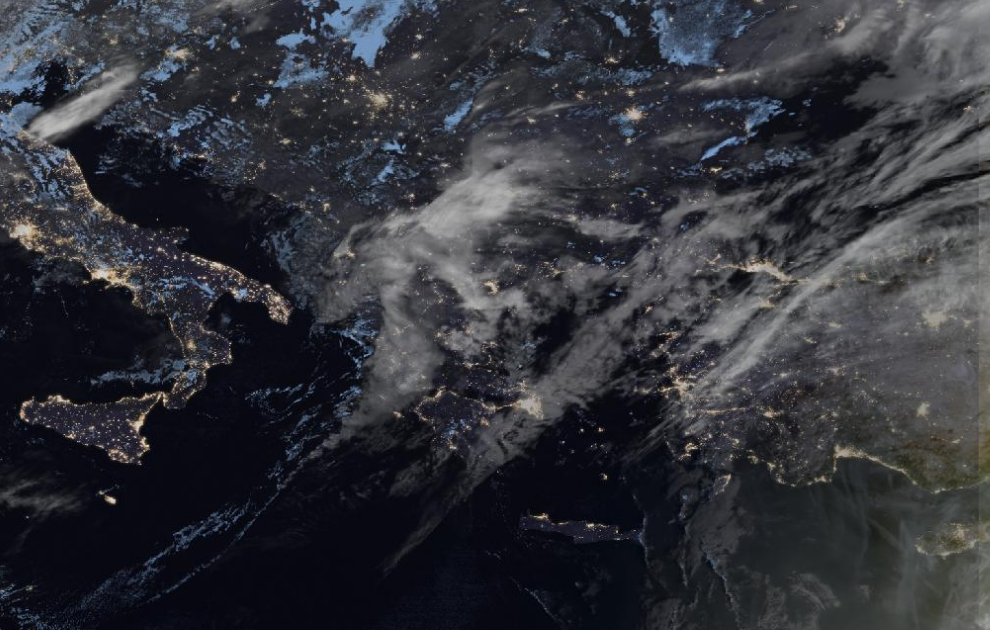 Τελευταία δορυφορική εικόνα νεφοκάλυψης