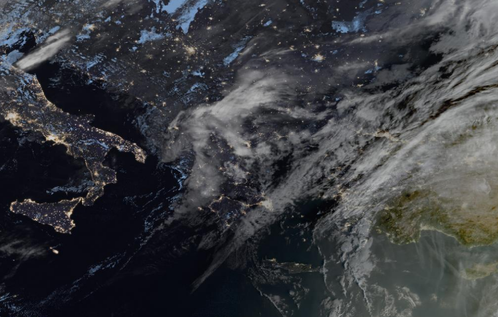 Τελευταία δορυφορική εικόνα νεφοκάλυψης