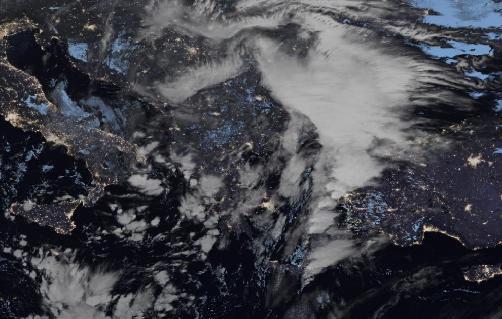 Τελευταία δορυφορική εικόνα νεφοκάλυψης