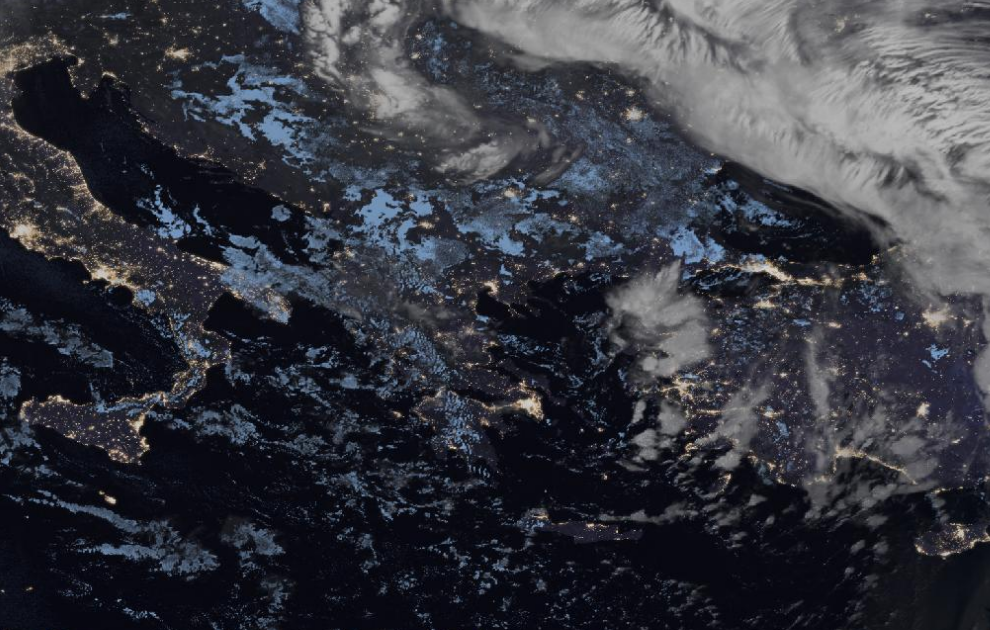 Τελευταία δορυφορική εικόνα νεφοκάλυψης