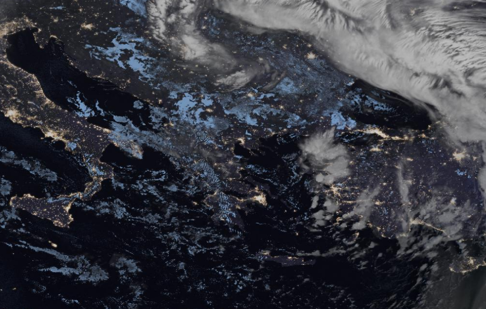 Τελευταία δορυφορική εικόνα νεφοκάλυψης