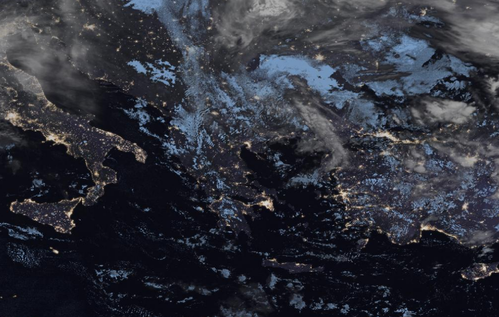 Τελευταία δορυφορική εικόνα νεφοκάλυψης