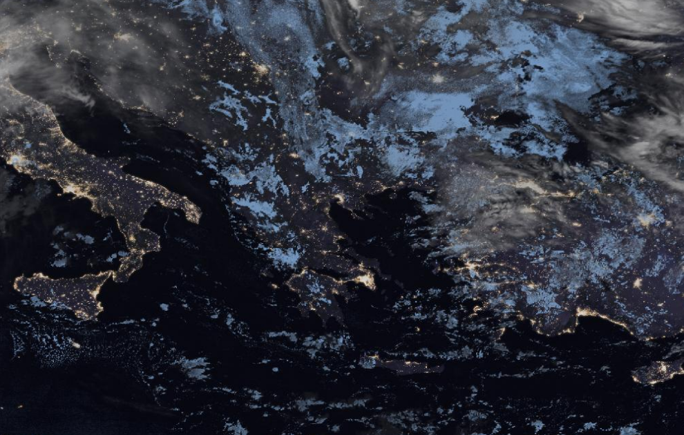 Τελευταία δορυφορική εικόνα νεφοκάλυψης