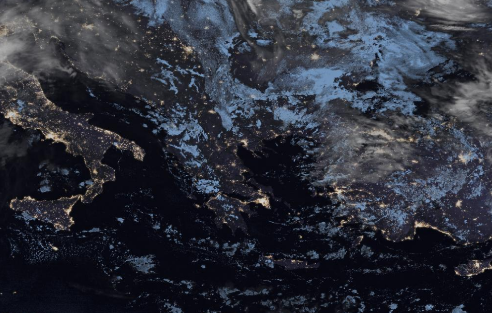 Τελευταία δορυφορική εικόνα νεφοκάλυψης