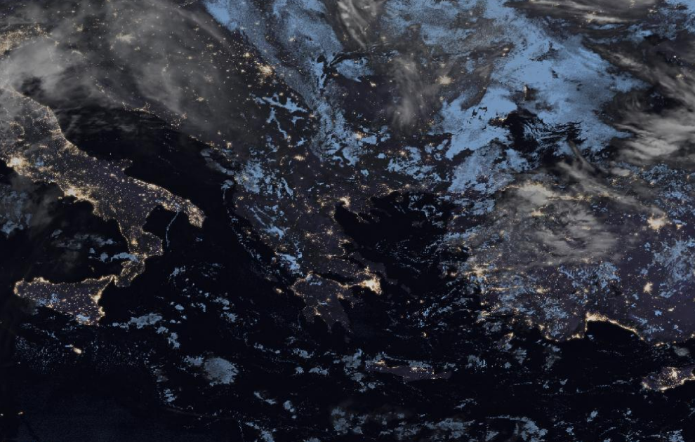 Τελευταία δορυφορική εικόνα νεφοκάλυψης