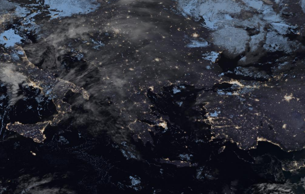 Τελευταία δορυφορική εικόνα νεφοκάλυψης