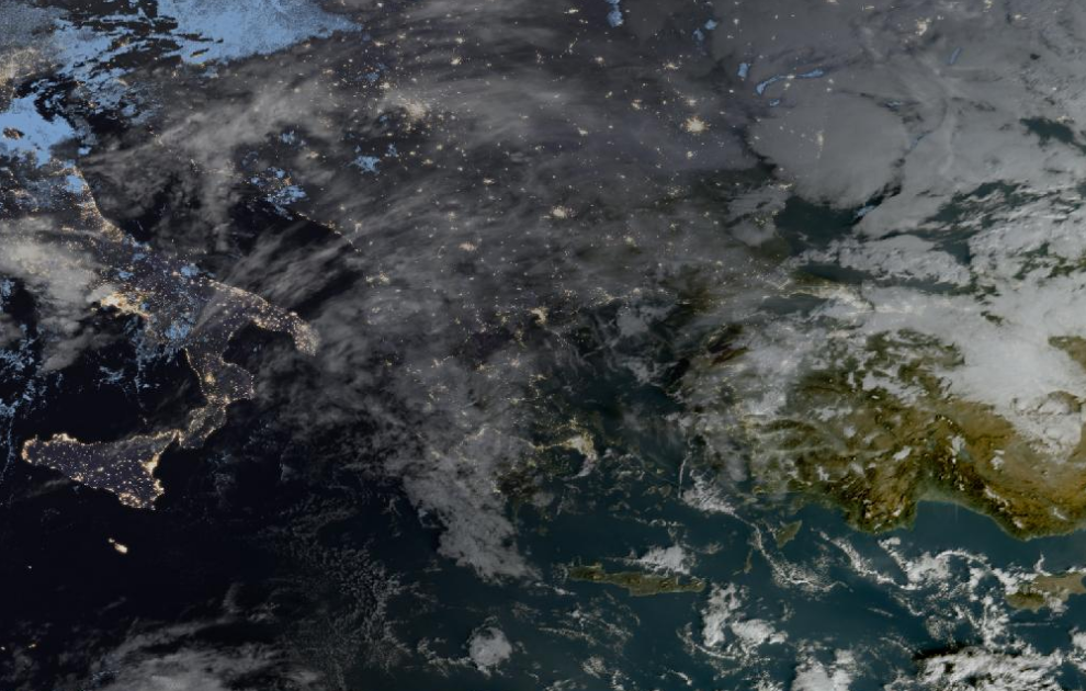 Τελευταία δορυφορική εικόνα νεφοκάλυψης