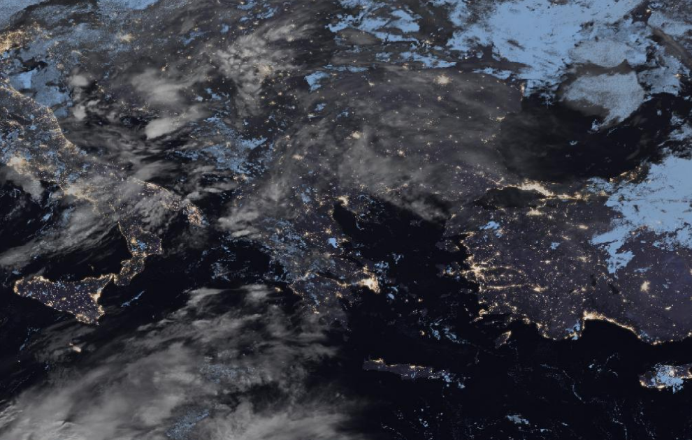 Τελευταία δορυφορική εικόνα νεφοκάλυψης