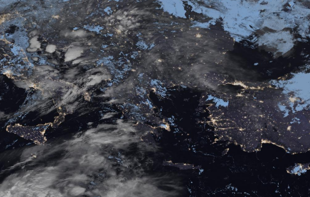 Τελευταία δορυφορική εικόνα νεφοκάλυψης