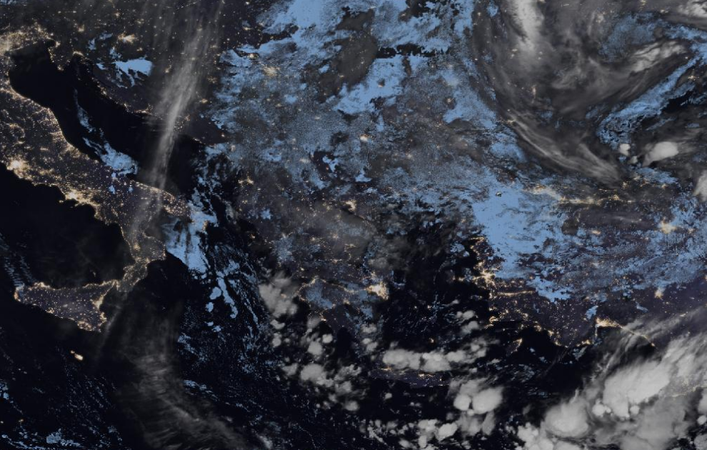 Τελευταία δορυφορική εικόνα νεφοκάλυψης