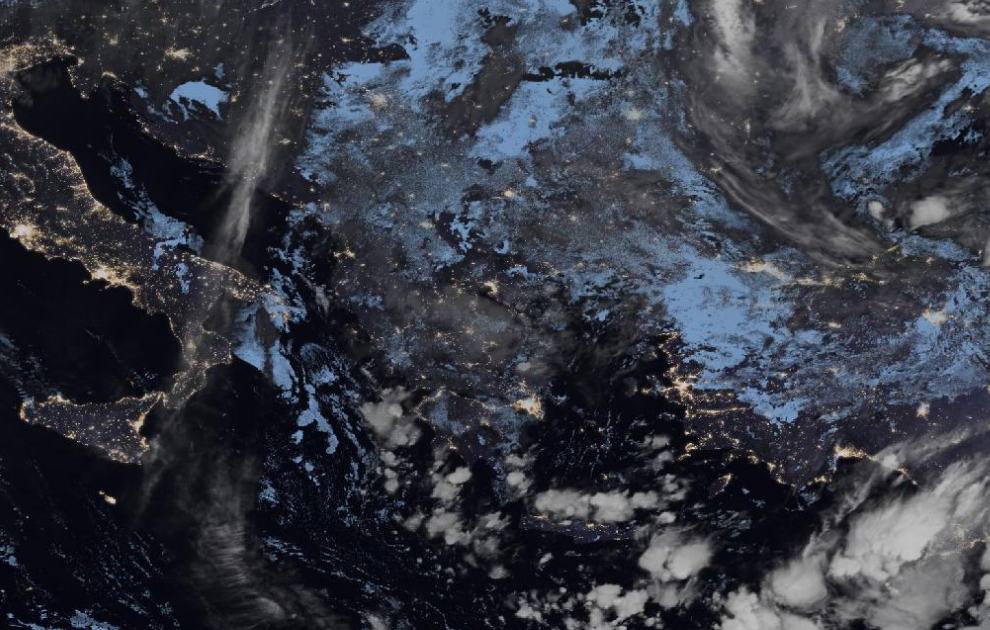 Τελευταία δορυφορική εικόνα νεφοκάλυψης