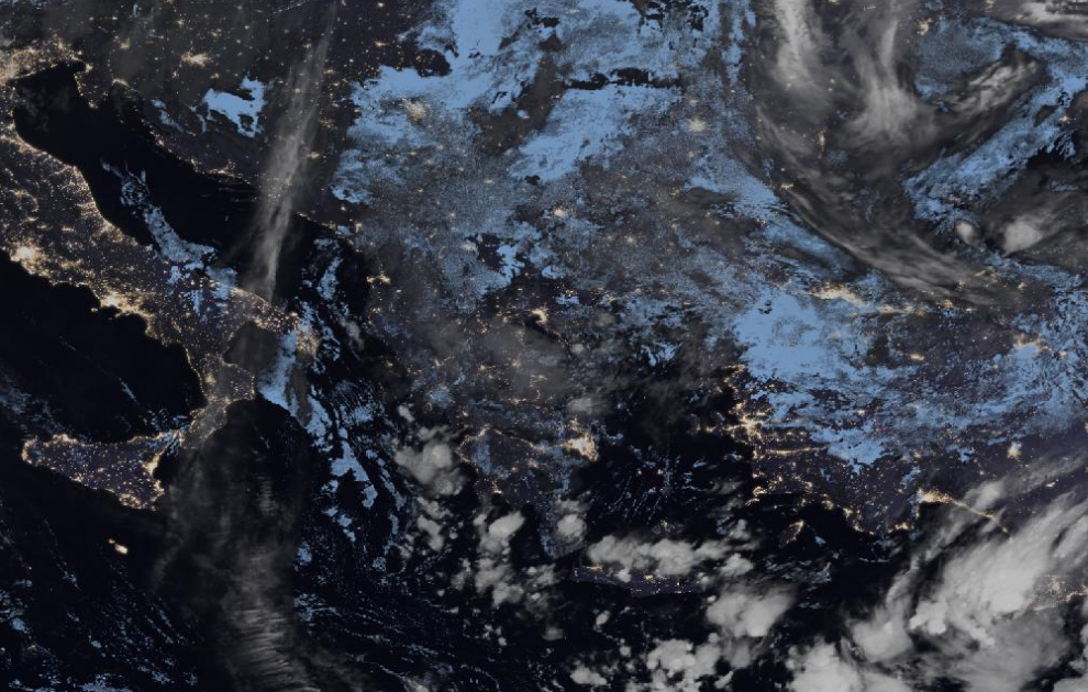 Τελευταία δορυφορική εικόνα νεφοκάλυψης