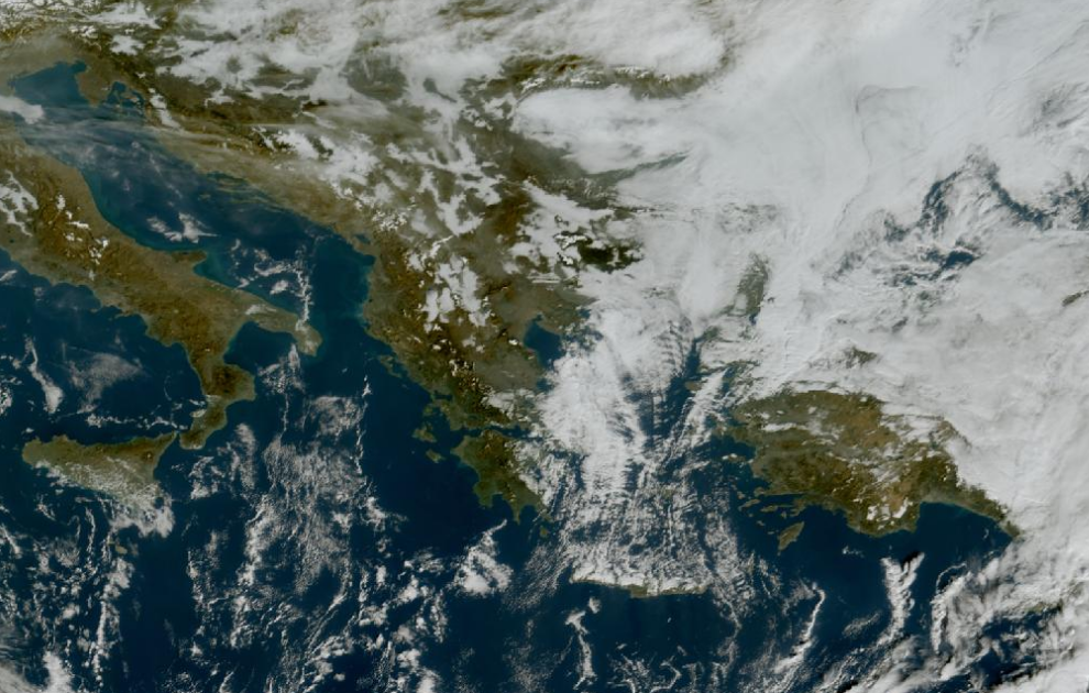 Τελευταία δορυφορική εικόνα νεφοκάλυψης