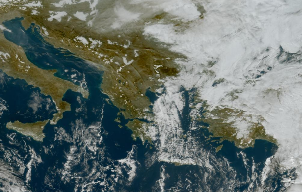 Τελευταία δορυφορική εικόνα νεφοκάλυψης