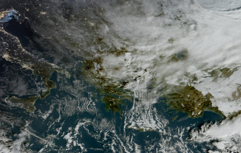 Τελευταία δορυφορική εικόνα νεφοκάλυψης