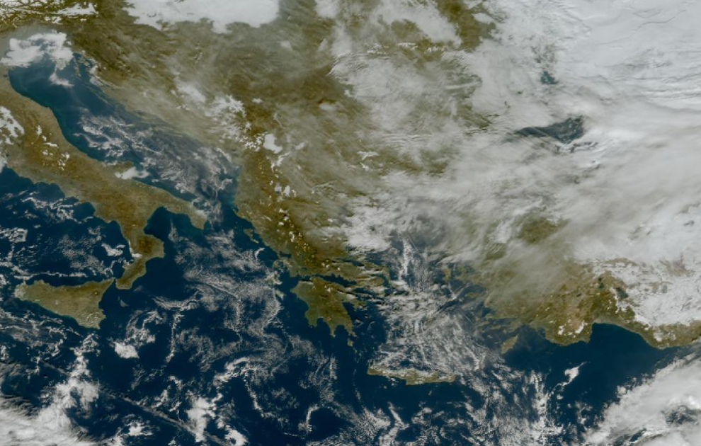 Τελευταία δορυφορική εικόνα νεφοκάλυψης