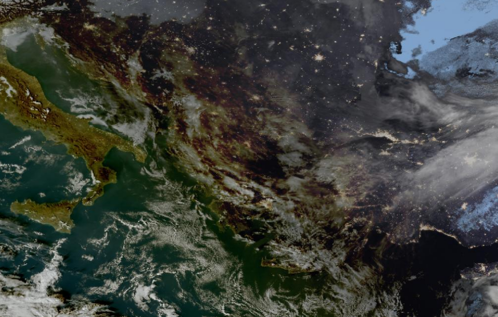 Τελευταία δορυφορική εικόνα νεφοκάλυψης