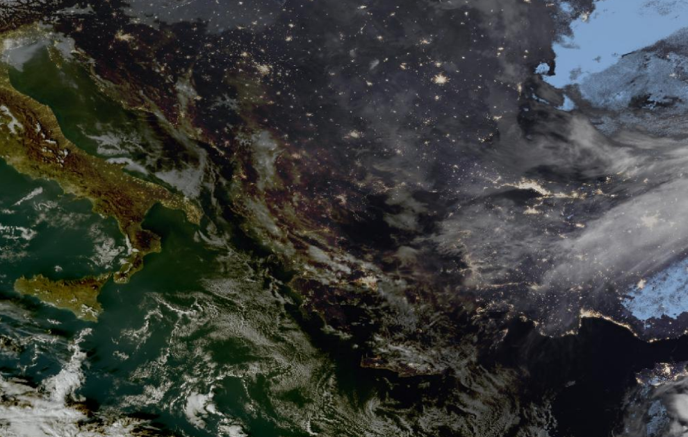 Τελευταία δορυφορική εικόνα νεφοκάλυψης