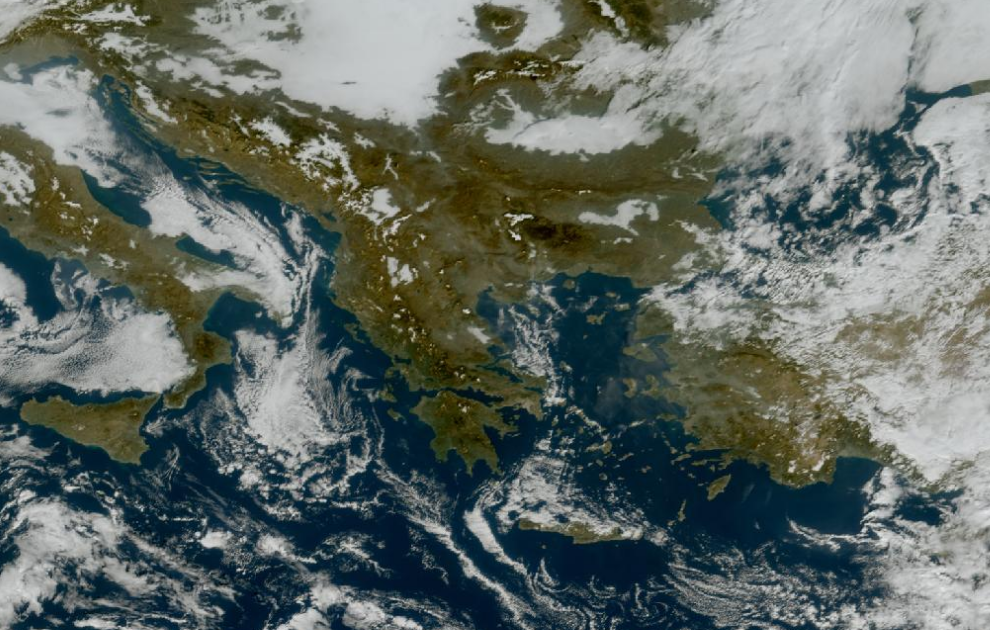 Τελευταία δορυφορική εικόνα νεφοκάλυψης