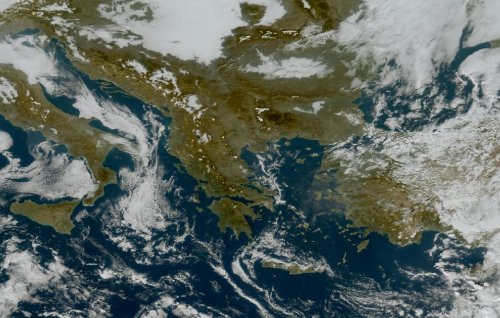 Τελευταία δορυφορική εικόνα νεφοκάλυψης