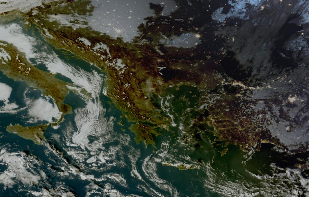 Τελευταία δορυφορική εικόνα νεφοκάλυψης