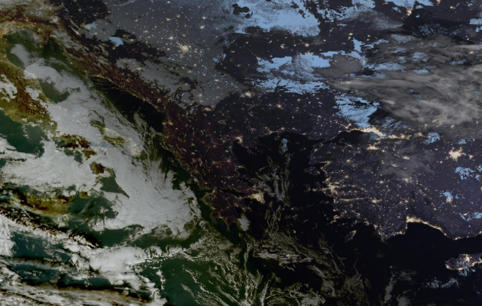 Τελευταία δορυφορική εικόνα νεφοκάλυψης