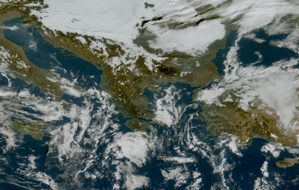 Τελευταία δορυφορική εικόνα νεφοκάλυψης