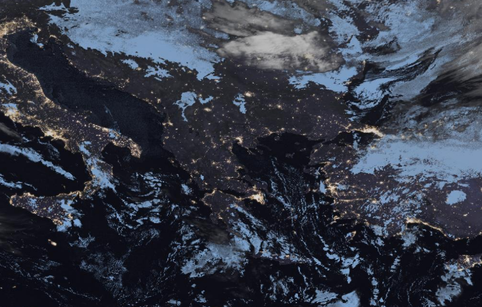 Τελευταία δορυφορική εικόνα νεφοκάλυψης