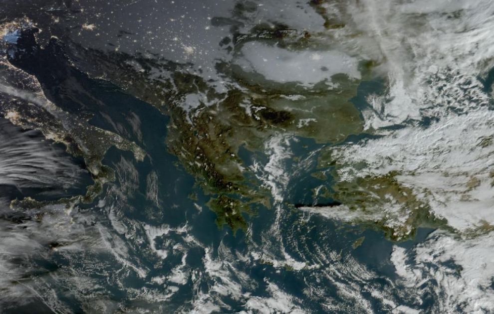 Τελευταία δορυφορική εικόνα νεφοκάλυψης