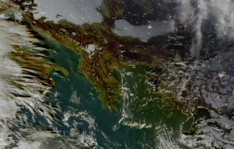 Τελευταία δορυφορική εικόνα νεφοκάλυψης