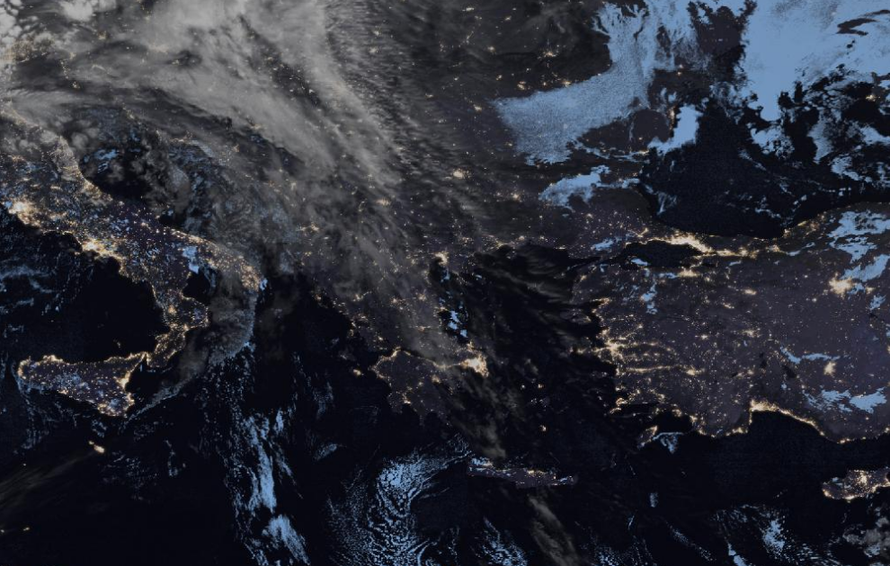 Τελευταία δορυφορική εικόνα νεφοκάλυψης