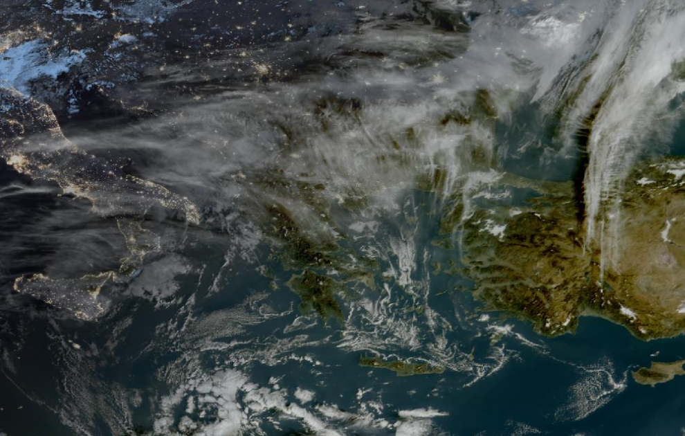 Τελευταία δορυφορική εικόνα νεφοκάλυψης