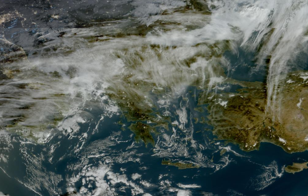 Τελευταία δορυφορική εικόνα νεφοκάλυψης