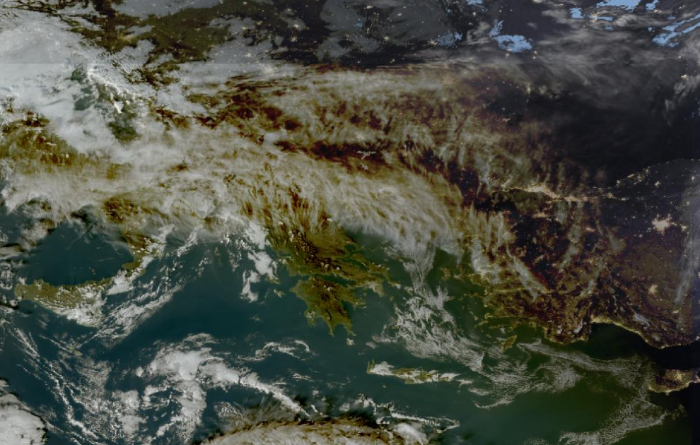 Τελευταία δορυφορική εικόνα νεφοκάλυψης