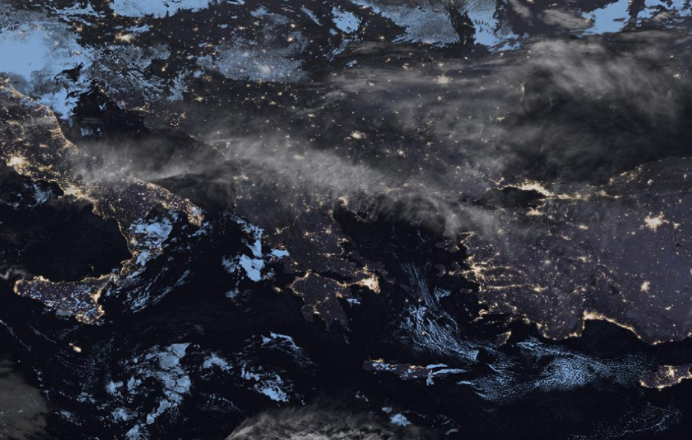 Τελευταία δορυφορική εικόνα νεφοκάλυψης