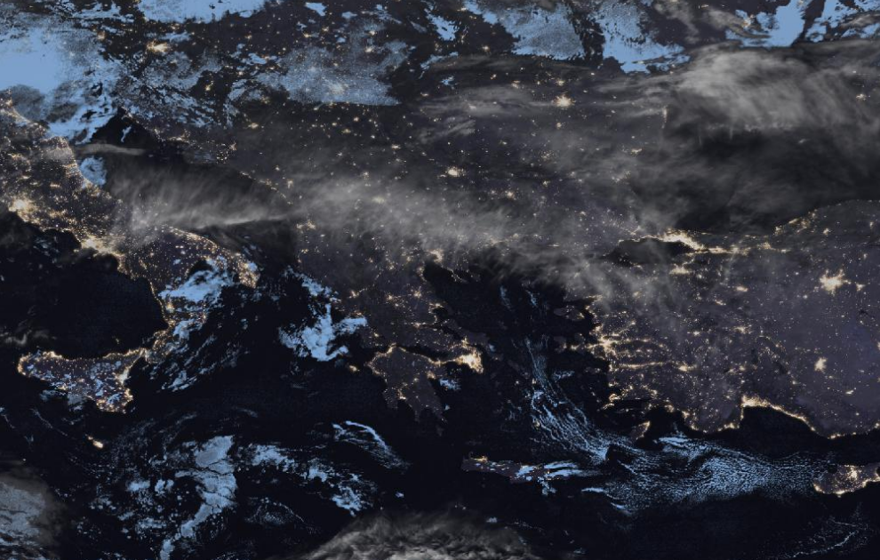 Τελευταία δορυφορική εικόνα νεφοκάλυψης