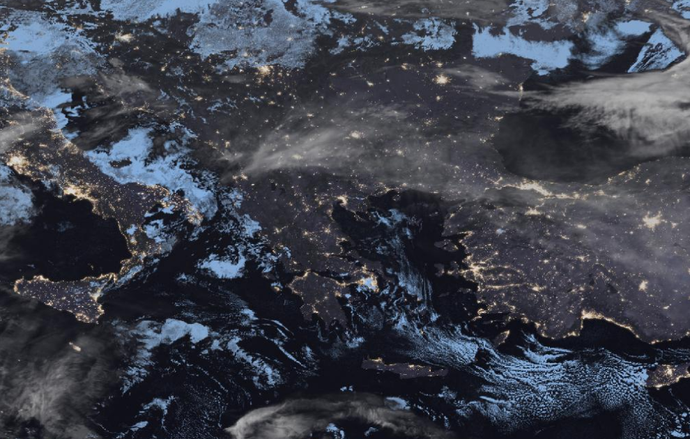 Τελευταία δορυφορική εικόνα νεφοκάλυψης