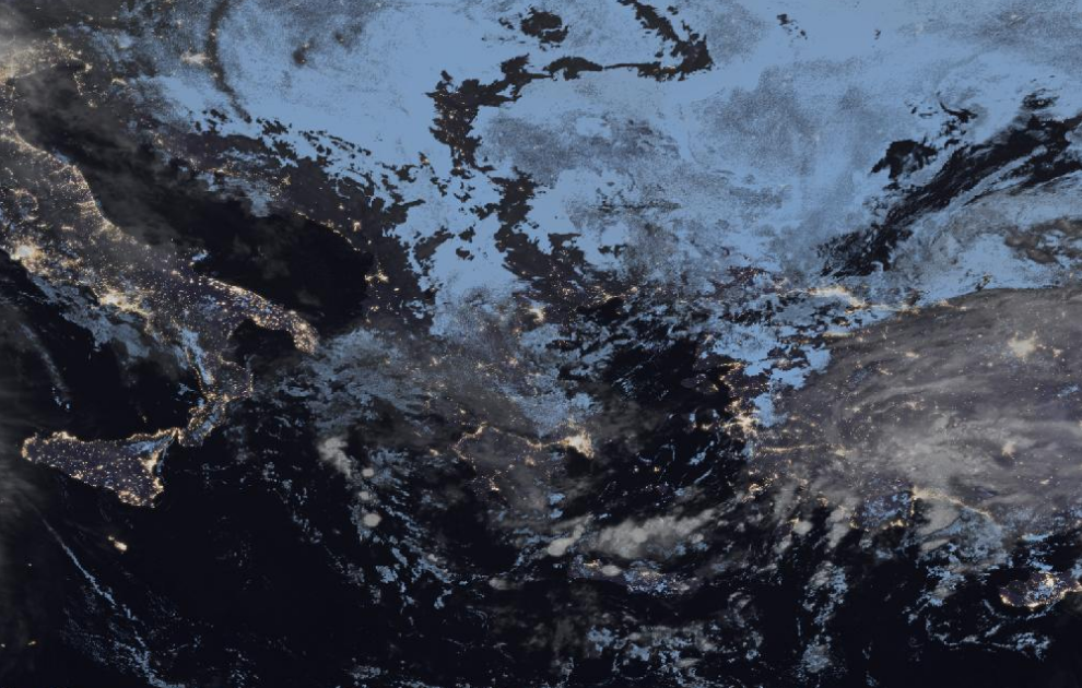 Τελευταία δορυφορική εικόνα νεφοκάλυψης