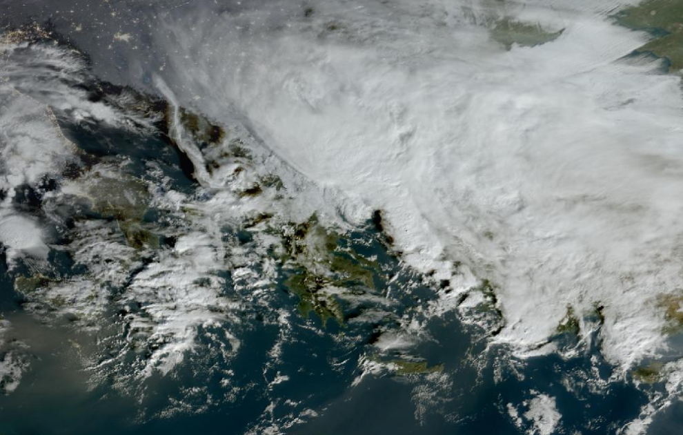 Τελευταία δορυφορική εικόνα νεφοκάλυψης