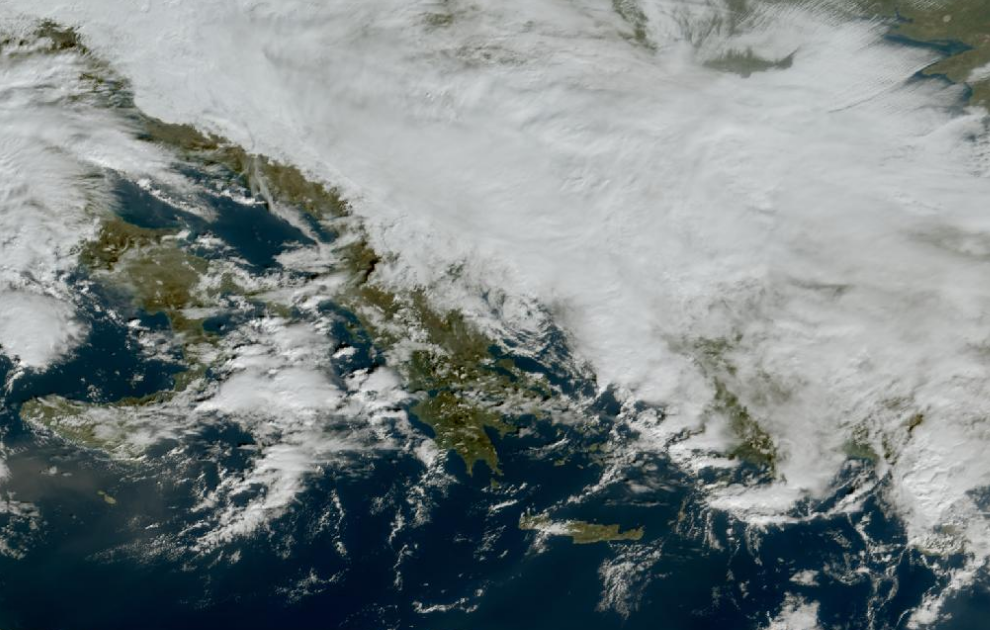 Τελευταία δορυφορική εικόνα νεφοκάλυψης