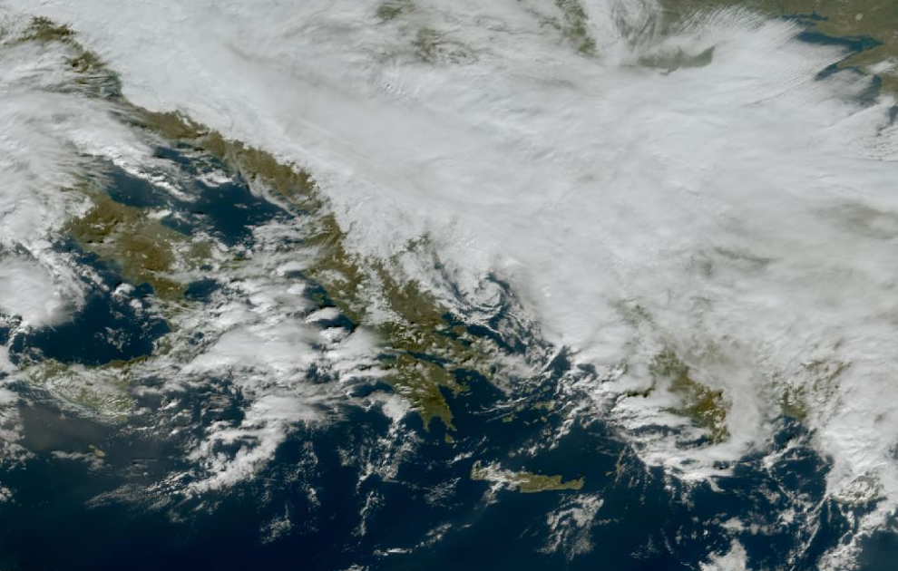 Τελευταία δορυφορική εικόνα νεφοκάλυψης