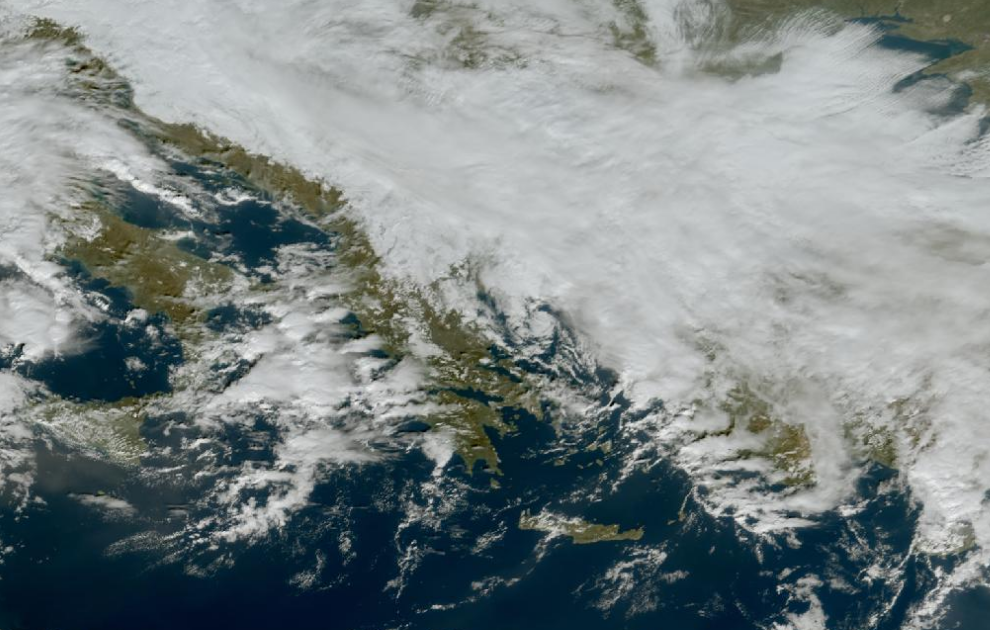 Τελευταία δορυφορική εικόνα νεφοκάλυψης