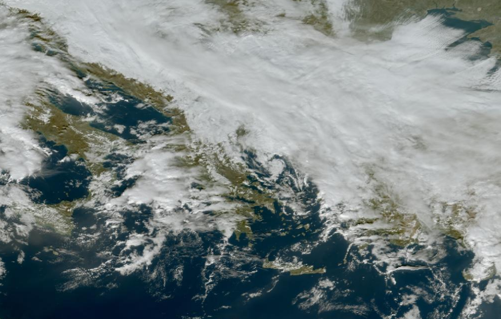 Τελευταία δορυφορική εικόνα νεφοκάλυψης