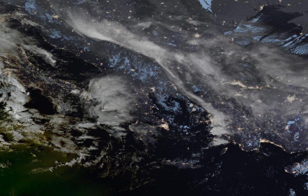 Τελευταία δορυφορική εικόνα νεφοκάλυψης