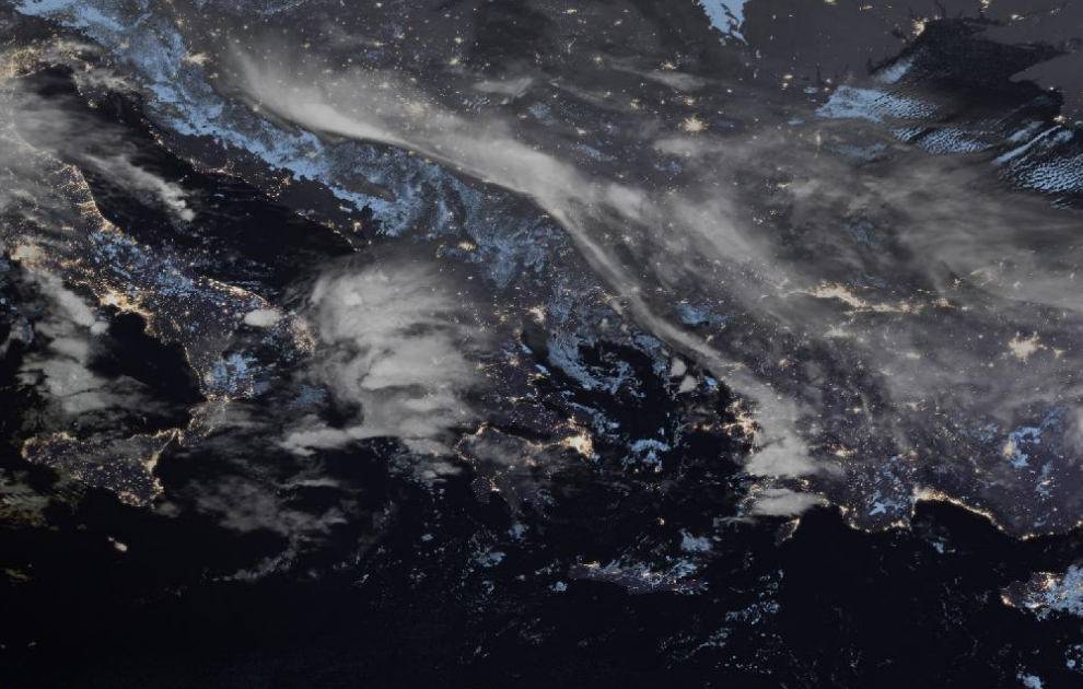 Τελευταία δορυφορική εικόνα νεφοκάλυψης